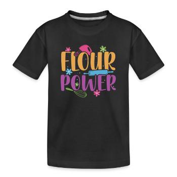 Mehl Power | Bäcker Shirt | Backen Tshirt | - Kinder Premium Bio T-Shirt - Schwarz - Vorne