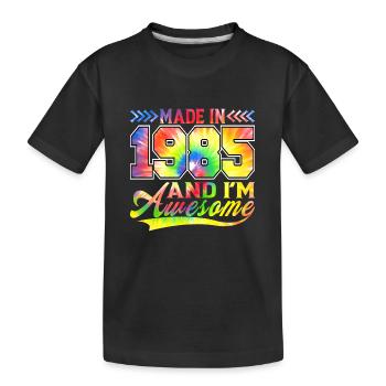 Fabriqué en 1985 et je suis un spectre de couleurs génial - T-shirt bio Premium Enfant - noir - Devant