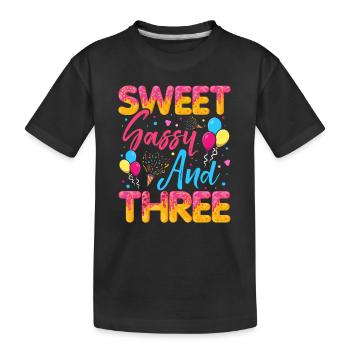 Süßer Frechdachs Und Drei Streusel Köstlicher - Kinder Premium Bio T-Shirt - Schwarz - Vorne