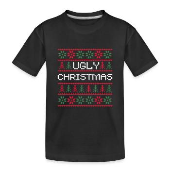 Cadeau de Noël Moche Noël Noël - T-shirt bio Premium Enfant - noir - Devant