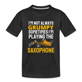 Jazz Musik Saxophonist Lustiges Geschenk Saxophon - Kinder Premium Bio T-Shirt - Schwarz - Vorne