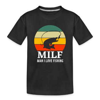 Pêcheur Pêcheur Drôle de cadeau Hommes Pêche - T-shirt bio Premium Enfant - noir - Devant