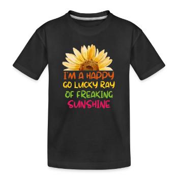 Botanik Blumen Blüte Lustiges Geschenk Sonnenblume - Kinder Premium Bio T-Shirt - Schwarz - Vorne