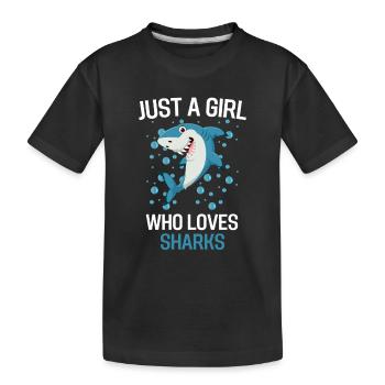 Ocean Animal Predator Girl Gift Shark - Kids' Premium Organic T-Shirt - black - Front