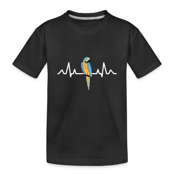 ECG Tropical Bird Heartbeat Macaw Gift Parrot - T-shirt bio Premium Enfant - noir - Devant
