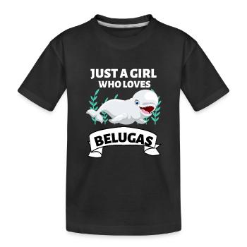 Beluga Whale Girl Ocean Animal Gift Beluga - T-shirt bio Premium Enfant - noir - Devant