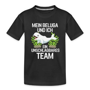Beluga Wal Meerestier Lustiges Geschenk Beluga - Kinder Premium Bio T-Shirt - Schwarz - Vorne