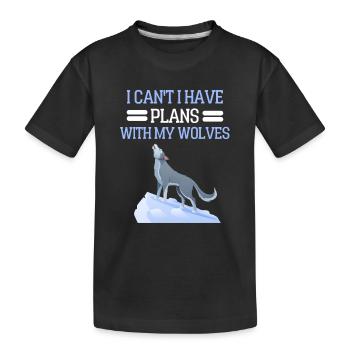 Predator Forest Animal Funny Gift Wolf - Kids' Premium Organic T-Shirt - black - Front