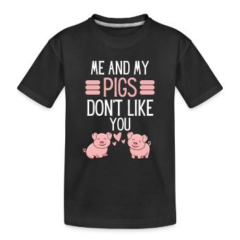 Cadeau drôle d’éleveur d’animaux de ferme - T-shirt bio Premium Enfant - noir - Devant