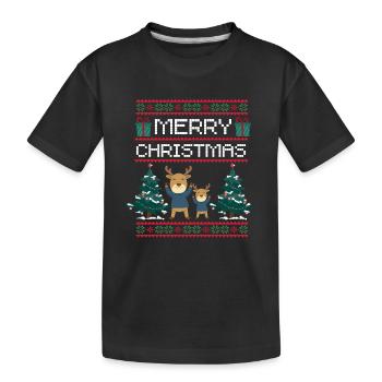 Cadeau de Noël de renne de Xma Joyeux Noël - T-shirt bio Premium Enfant - noir - Devant