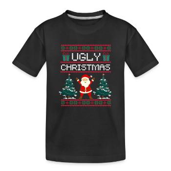 Père Noël Cadeau de Noël moche Noël - T-shirt bio Premium Enfant - noir - Devant