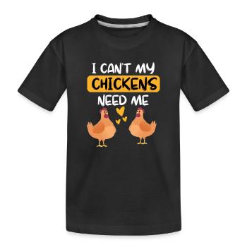 Amoureux des animaux Fermier Animal Cadeau Drôle Poulet - T-shirt bio Premium Enfant - noir - Devant