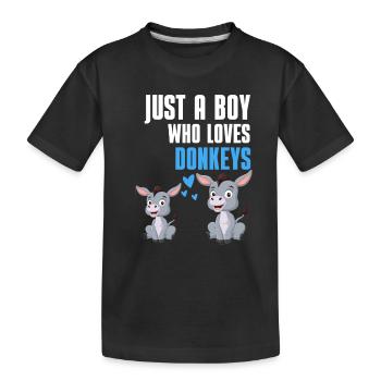 Cadeau d’agriculteur d’animaux de ferme Âne - T-shirt bio Premium Enfant - noir - Devant