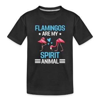 Tropisches Tier Vogel Geschenk Lustiges Flamingo - Kinder Premium Bio T-Shirt - Schwarz - Vorne