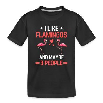 Oiseau exotique Animal Drôle de cadeau Flamant rose - T-shirt bio Premium Enfant - noir - Devant
