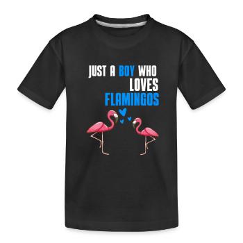 Tropischer Vogel Tier Jungen Geschenk Flamingo - Kinder Premium Bio T-Shirt - Schwarz - Vorne