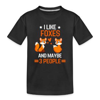 Amoureux des animaux Cadeau animal de forêt Drôle de renard - T-shirt bio Premium Enfant - noir - Devant