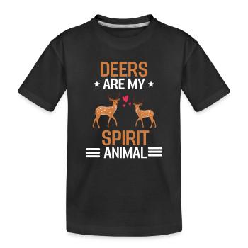 Waldbewohner Rotwild Wald Tier Geschenk Hirsch - Kinder Premium Bio T-Shirt - Schwarz - Vorne