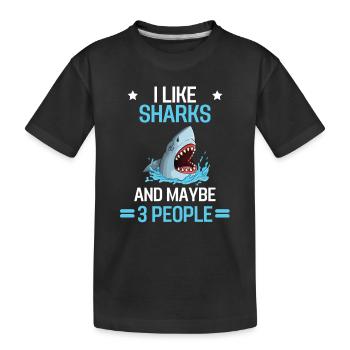 Ocean Animal Predator Sea Animal Gift Shark - Kids' Premium Organic T-Shirt - black - Front