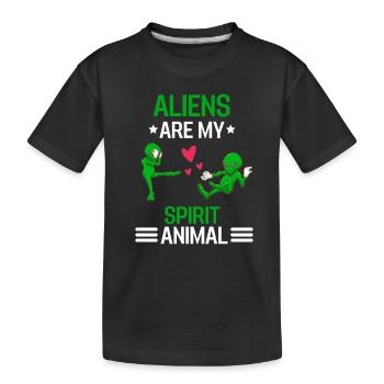 Alien Sci Fi UFO Gift Funny Alien - Kids' Premium Organic T-Shirt - black - Front