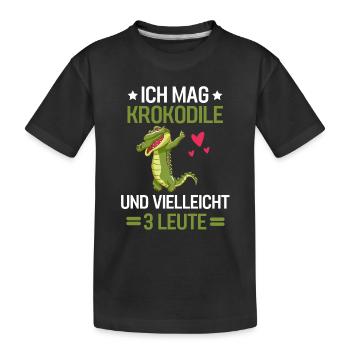 Raubtier Lustiges Alligator Geschenk Krokodil - Kinder Premium Bio T-Shirt - Schwarz - Vorne