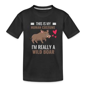 Wild Boar Costume Party Cadeau Sanglier - T-shirt bio Premium Enfant - noir - Devant