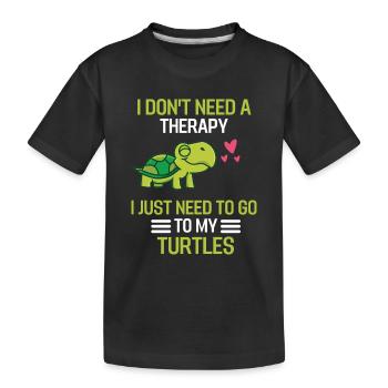 Animal marin Océan Animal Cadeau Tortue - T-shirt bio Premium Enfant - noir - Devant