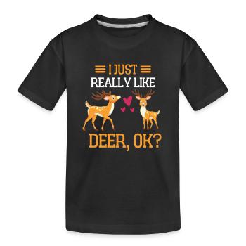 Rotwild Wald Tier Lustiges Geschenk Hirsch - Kinder Premium Bio T-Shirt - Schwarz - Vorne