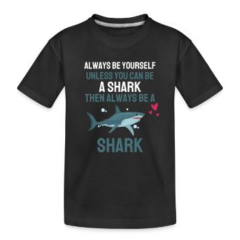 Funny Gift Predator Ocean Animal Shark - Kids' Premium Organic T-Shirt - black - Front