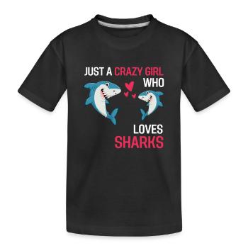 Sea Animal Predator Girl Gift Shark - Kids' Premium Organic T-Shirt - black - Front