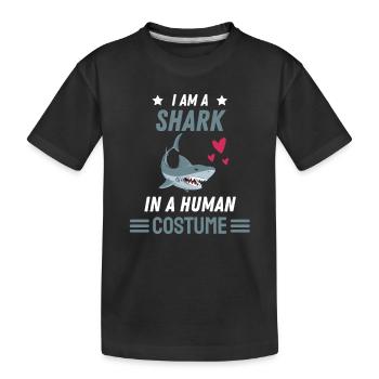 Ozean Tier Hai Kostüm Geschenk Lustiges Hai - Kinder Premium Bio T-Shirt - Schwarz - Vorne