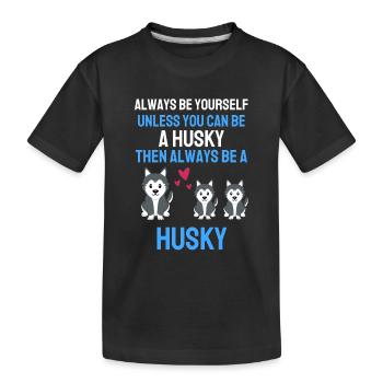Dog Lovers Chiens Cadeau Funny Husky - T-shirt bio Premium Enfant - noir - Devant