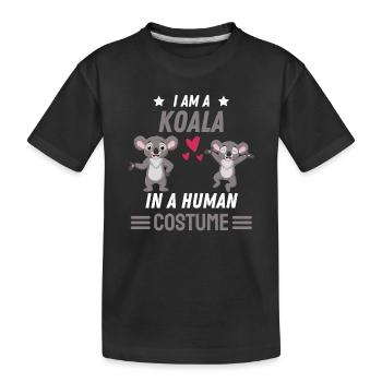 Australien Zoo Tier Kostüm Geschenk Lustiges Koala - Kinder Premium Bio T-Shirt - Schwarz - Vorne