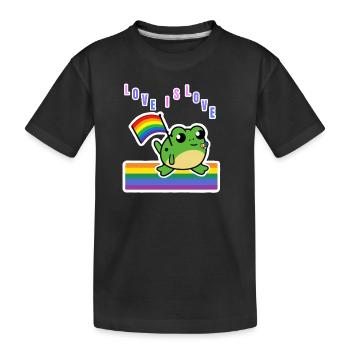 Rainbow Frog - L’amour est l’amour - T-shirt bio Premium Enfant - noir - Devant