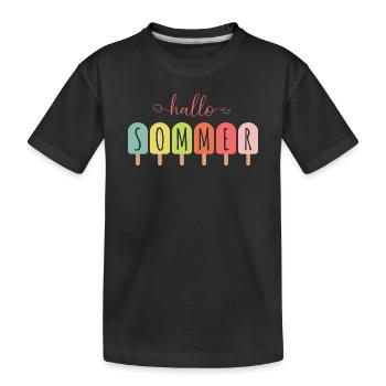 Hallo Sommer - Sommerliches Wassereis T-Shirt - Kinder Premium Bio T-Shirt - Schwarz - Vorne