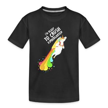 Ready To Crush Kindergarten Unicorn Back To School - Kids' Premium Organic T-Shirt - black - Front