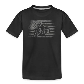 ATV Fahrer USA Design Offroad Quadfahrer Quad - Kinder Premium Bio T-Shirt - Schwarz - Vorne
