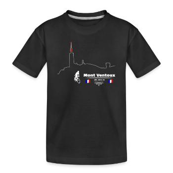 Rennrad Mont-Ventoux, einer unserer Bestseller - Kinder Premium Bio T-Shirt - Schwarz - Vorne