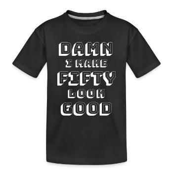 50th birthday - Kids' Premium Organic T-Shirt - black - Front