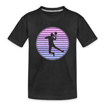 Handballspielerin Mädchen Handballerin Handball - Kinder Premium Bio T-Shirt - Schwarz - Vorne