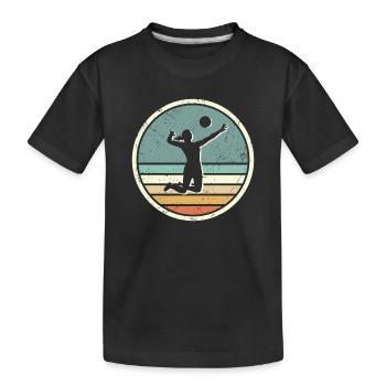 Volleyball Spielerin Retro Mädchen Volleyballerin - Kinder Premium Bio T-Shirt - Schwarz - Vorne