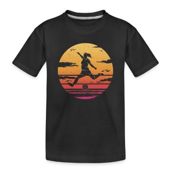 Fußballer Fußballspieler Mädchen Frauen Fußball - Kinder Premium Bio T-Shirt - Schwarz - Vorne