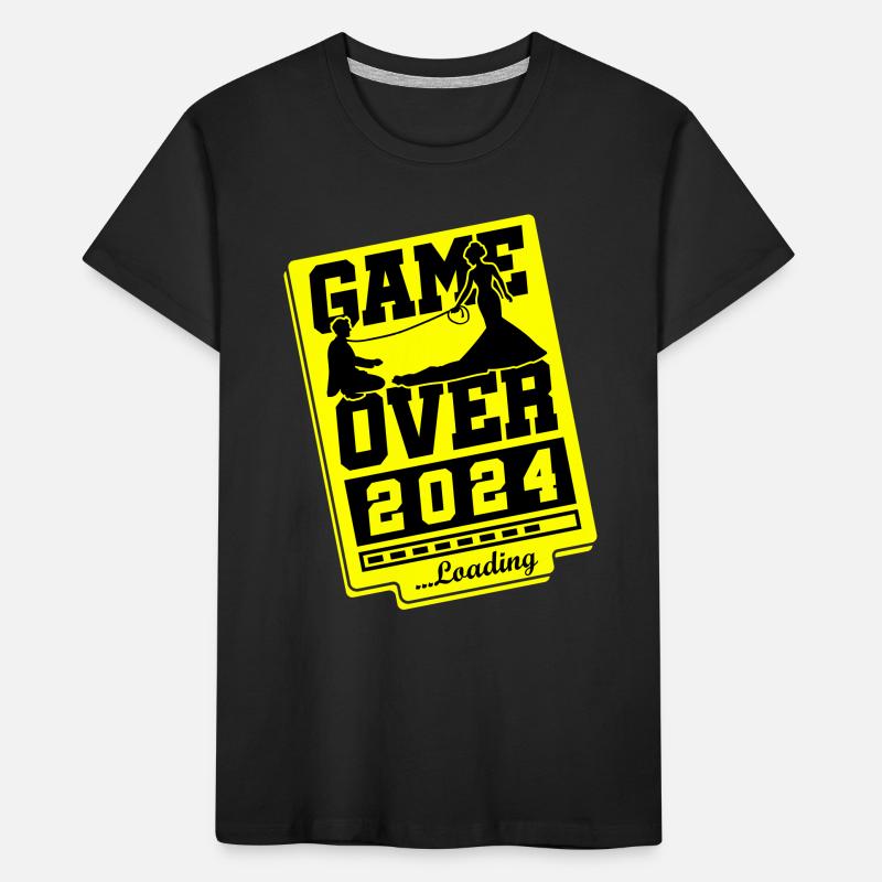 Hochzeit Loading 2024 Game Over Kinder Premium Bio T-Shirt