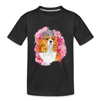 Cavalier KC Spaniel Bella - Kinder Premium Bio T-Shirt - Schwarz - Vorne