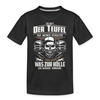 Trucker LKW-Fahrer Fernfahrer LKW Brummi Truck - Kinder Premium Bio T-Shirt - Schwarz - Vorne