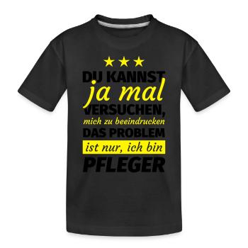 Pfleger Geschenk - Kinder Premium Bio T-Shirt - Schwarz - Vorne