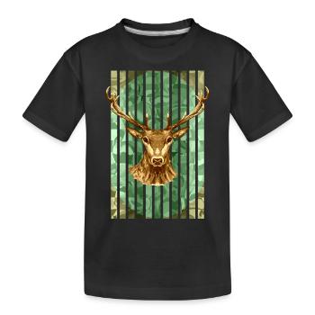 Hirschkönig des Waldes - Kinder Premium Bio T-Shirt - Schwarz - Vorne