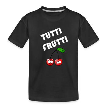 Beliebte Sprueche Tutti Frutti Design - Kinder Premium Bio T-Shirt - Schwarz - Vorne