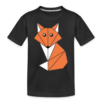 Kawaii Fuchs - Kinder Premium Bio T-Shirt - Schwarz - Vorne
