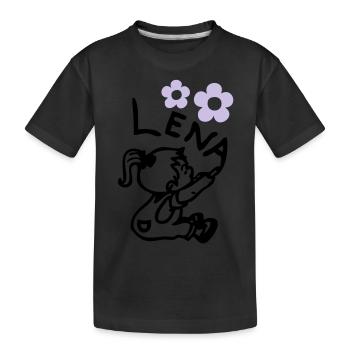 naam lena © - Kinder Premium Bio T-Shirt - Schwarz - Vorne